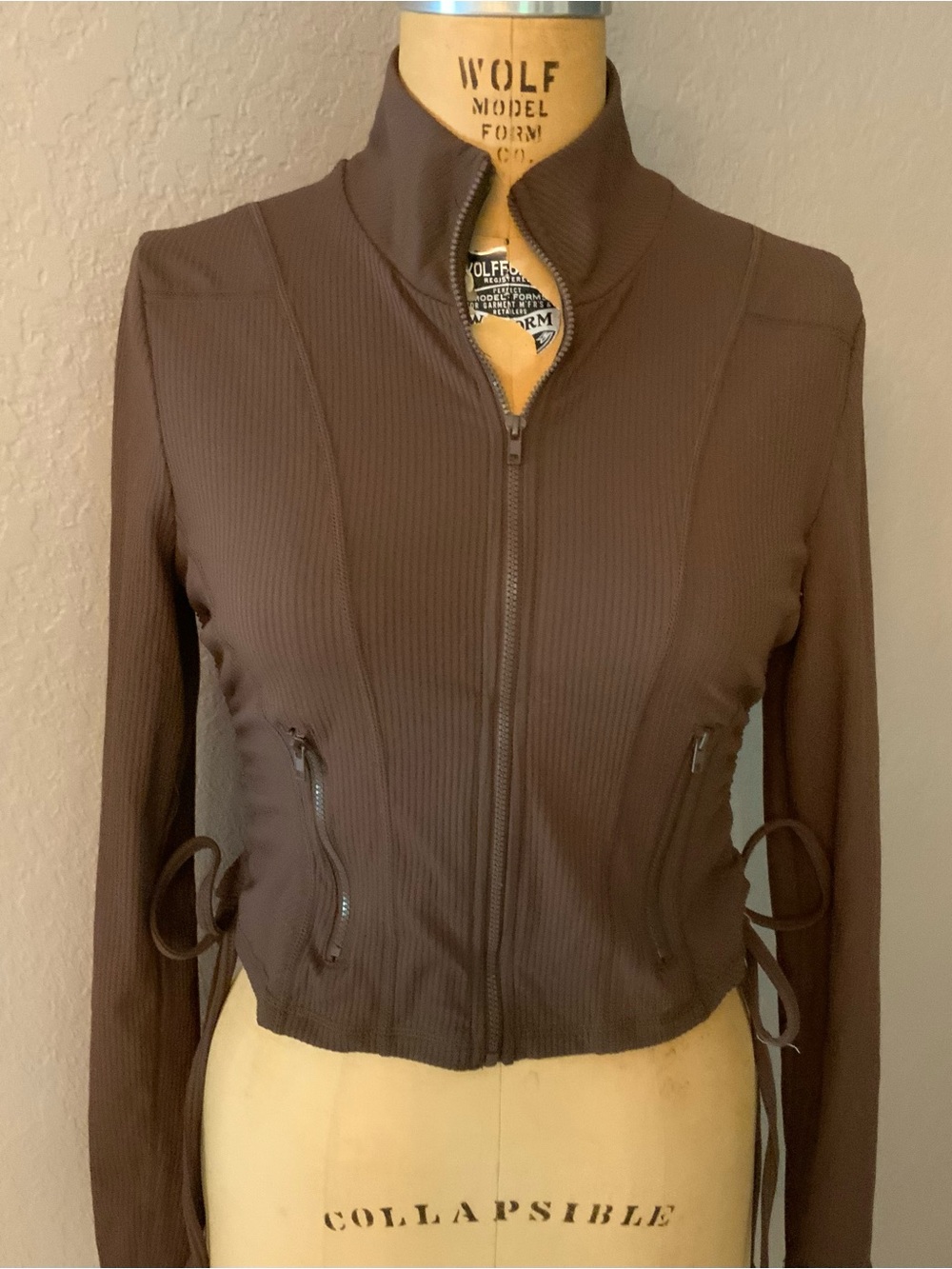 PAC 1980 Women’s Brown Zip-Up Jacket, Gorpcore, Urban Streetwear, size Medium